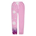 thumbnail image 4 of Toddler Girl Pants Winter Snowflake Print Casual Jogger Pants Trousers Elastic Waistband Pants Size 2-3T ,Pink, 4 of 4