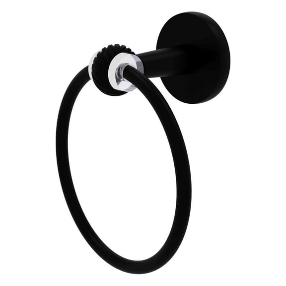 Clearview Towel Ring - Matte Black / Twisted