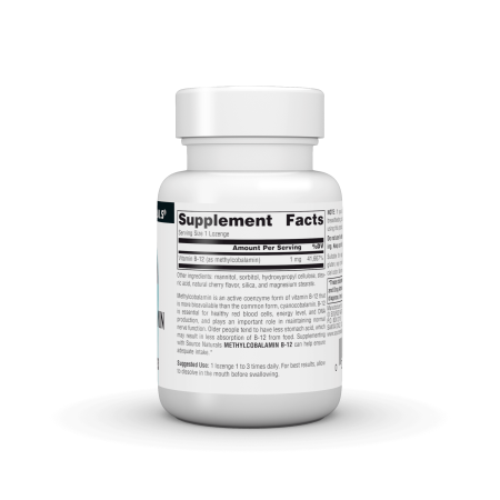 ソースナチュラルズ メチルコバラミン (ビタミンB-12) 1mg チェリー味 120粒 トローチ Source Natur