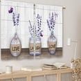 thumbnail image 3 of Farmhouse Purple Lavender Kitchen Curtains Bottle Rustic Country Flower Small Short Cafe Window Curtains Floral Plank Rod Pocket Bathroom Window Drapes Treatment Tier Curtains (27.5x36 Inch), 3 of 6