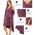 thumbnail image 2 of Ekouaer Nursing Gown and Robe Set Floral Maternity Nightgowns Nursing Dress for Breastfeeding Pregnancy Clothes, 2 of 6
