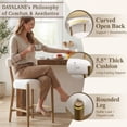 thumbnail image 4 of Dayalane 26.5" Counter Height Barstools Set of 2, Modern Farmhouse Bar Stools with Curved Back and Rubberwood Frame Upholstered Linen Kitchen Stool for Counter Bar Island Bar Pub, Beige, 4 of 13