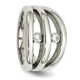 thumbnail image 5 of Chisel Stainless Steel Polished CZ Ring, 5 of 8