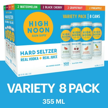 High Noon Vodka Hard Seltzer, 8 Pack, 355 ml Cans