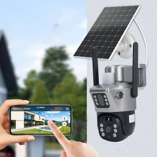 Soalr Cámara De Seguridad Para El Hogar, Cámara De Vigilancia Solar Para Exteriores, Multifuncional, Batería Incorporada De 10800 MAh, Función De Conversación Bidireccional