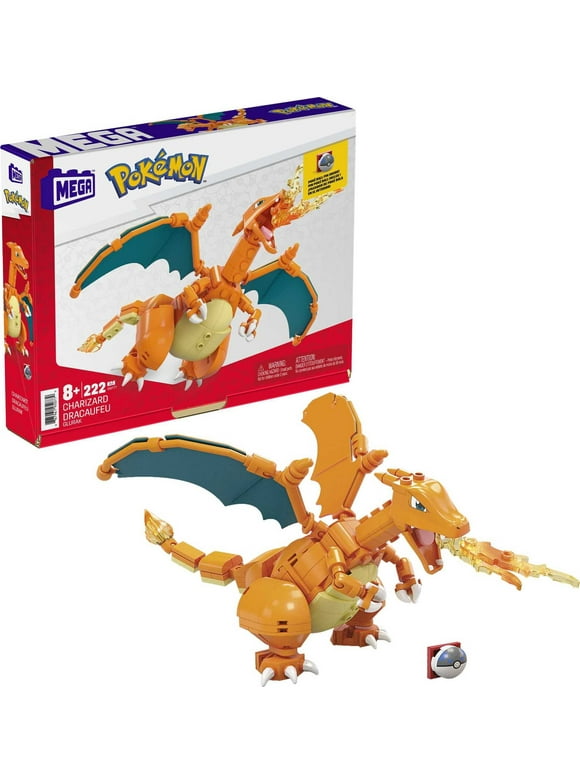 MEGA Pokemon Charizard Building Set (222 Pieces) with 1 Action Figure for Boys and Girls