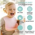 thumbnail image 3 of Loulou Lollipop Soft, Waterproof Silicone Feeding Bib for Babies and Toddlers 3 to 36 Months, Easy to Clean, Adjustable Fit and Catch-All Pouch - Seashells, 3 of 9