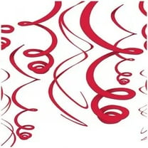 Red Swirl Decorations 12 Pcs - 22 in 55.8 cm - Pack Of 5