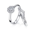 thumbnail image 3 of Moissanite Wedding Set 1.50 Carat Engagement Ring Diamond and Moissanite on 10k White Gold, 3 of 5