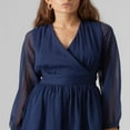 thumbnail image 4 of Robe Smockée à Volants Superposés Col en V Manches Longues Automne pour Femmes, 4 of 7