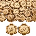 thumbnail image 1 of Pegatinas con sello de cera Yoption Initial Alphabet F, paquete de 100 unidades, doradas, 1 of 7