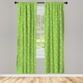 thumbnail image 3 of Ambesonne Irish Curtains, Trifolium Wavy Lines, Pair of 28"x95", Lime Green White, 3 of 5