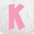thumbnail image 4 of Inktastic Pink and White Polka Dots Letter K Boys or Girls Baby Bib, 4 of 4
