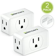 2 Pack 6 Outlets, 2 Prong to 3 Prong Outlet Adapter, 3 Prong to 2 Prong Adapter, LENCENT Plug Extender, Wall Plug Splitter with 3 AC Outlets