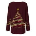 thumbnail image 4 of 50% off Ugly Christmas Sweater! TMOYZQ Women's Long Sleeve Shirts Christmas Tree Print Fall Winter Pullover Sweatshirts Casual Loose Fit Lightweight Cozy Blouse for Xmas Holiday Parties, 4 of 4