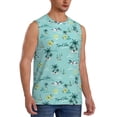 thumbnail image 2 of Fotbe Men's Hawaiian Style Print Men's Sleeveless Muscle Tank Tops Casual T-Shirts for Gym Workout Beach-Small, 2 of 8