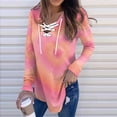 thumbnail image 2 of gakvbuo Plus Size Pullover Sweaters For Women Long Sleeve Sweatshirts Fall Tunic Tops Women's Printed Loose T-shirt Long Sleeves Blouse V-Neck Casual Tops, 2 of 5