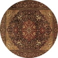 thumbnail image 1 of Ahgly Company Indoor Round Medallion Brown Traditional Area Rugs, 3' Round, 1 of 4