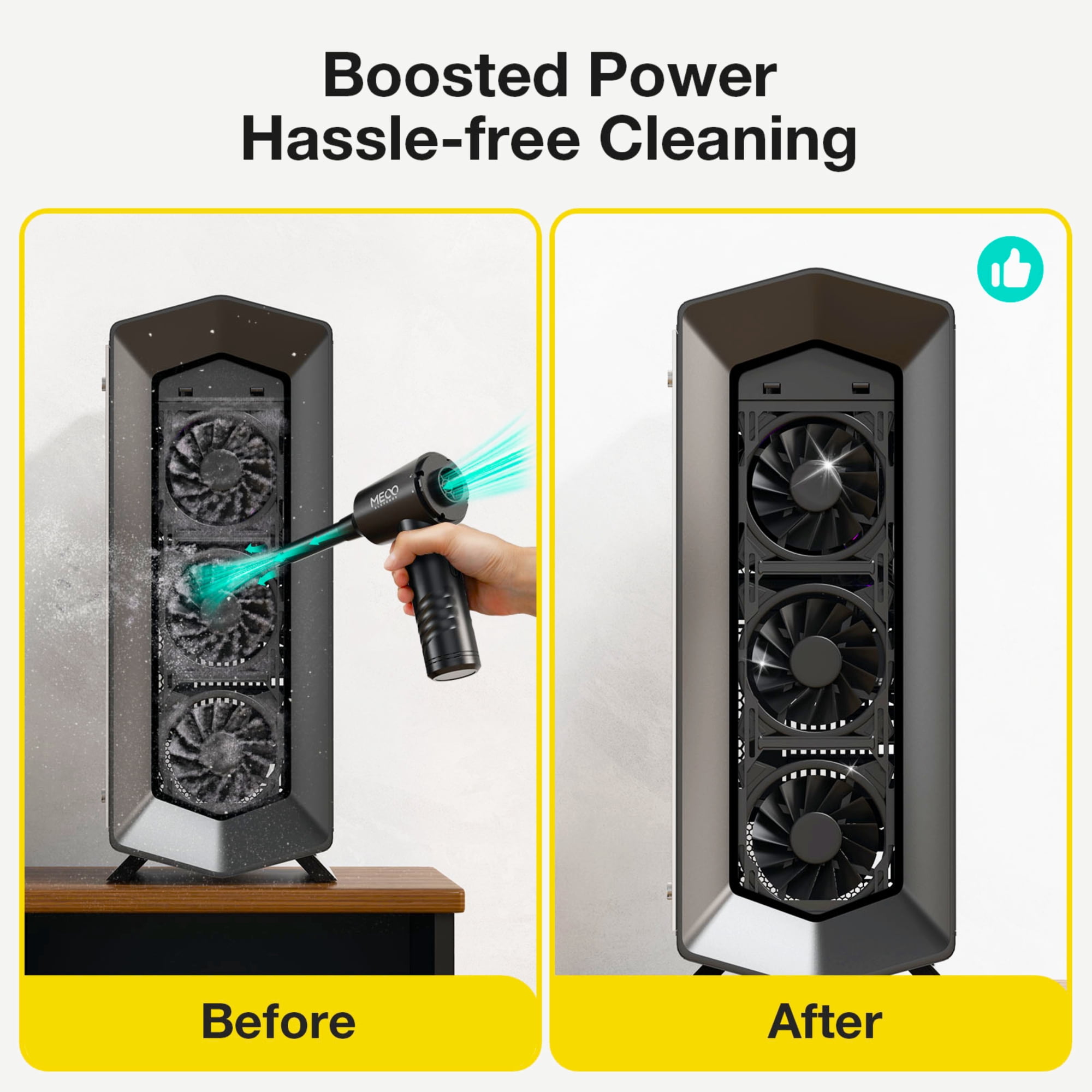 Air Duster,MECO 2-in-1 Compressed Air Duster and Vacumm,110000 RPM Cordless Car Vacuum with 6000mAh Battery for Car,Computer, Laptop, Keyboard Cleaning