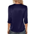 thumbnail image 5 of ICHUANYI Satin Blouses for Women Women's Spring/Summer Silk Button Down Shirts Long Sleeve Business Casual Tops Solid Color Pullover Top, 5 of 9