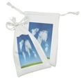 thumbnail image 2 of World Map Fabric Pouch Set of 2, Graphic Design of Shaped Clouds in the Sky with Colors Nature Art Print, Small Drawstring Bag for Toiletries Masks and Favors, 9" x 6", Blue Green White, by Ambesonne, 2 of 2