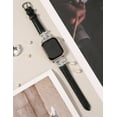 thumbnail image 5 of TOYOUTHS Leather Band Compatible with Apple Watch Band 38/40/41/42/44/45/49mm Ultra 2 Women Dressy Slim Thin Strap with D-Shaped Diamond Metal Buckle Bracelet for iWatch SE Series 9 8 7 6 5 4 3 2 1, 5 of 7