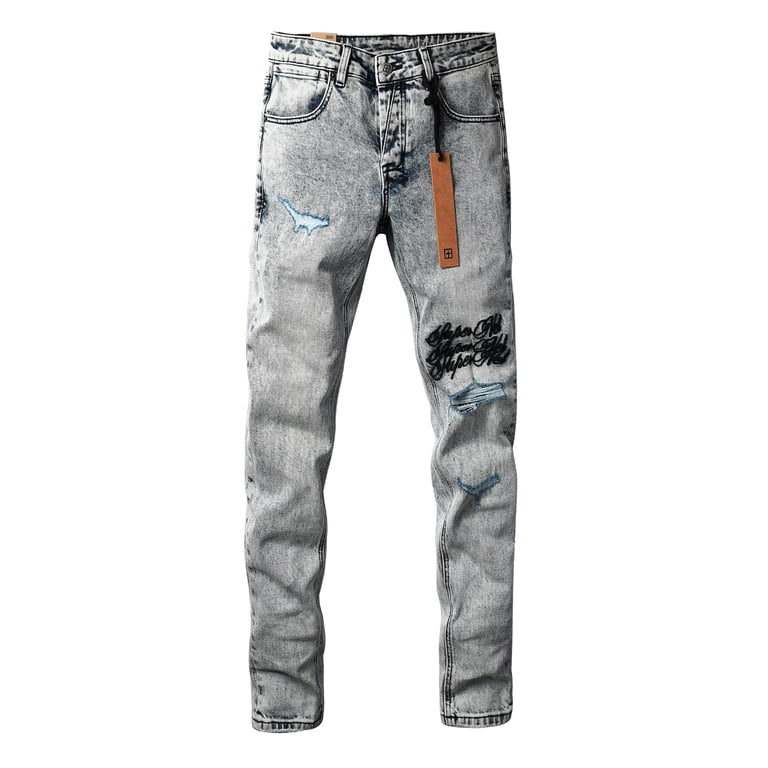 New Ksubi Jeans Men's Fashion Streetwear Jeans Slim Fit Stretch
