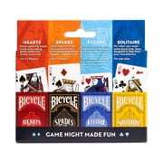 Bicycle 4 Playing Card Games in 1: Euchre, Hearts, Spades, and Solitaire