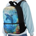 thumbnail image 3 of Uorisanigo Blue Dolphin School Backpack Kids 6-12 Year Old, Large Capacity School Bag for Boys, Casual Daypack Preschool Elementary Kindergarten Schoolbags, 3 of 6