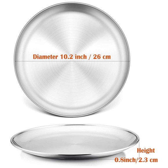 2X 10 Inch Pizza Pan Set of 2, Stainless Steel Pizza Round Baking Trays, Crisper Oven Pan for Baking Serving, Durable
