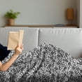 thumbnail image 3 of Polish Folk Art Soft Flannel Fleece Blanket, Repeating Botanical Composition with Folkloric Traditional Flowers, Cozy Plush for Indoor and Outdoor Use, 70" x 90", Charcoal Grey White, by Ambesonne, 3 of 5