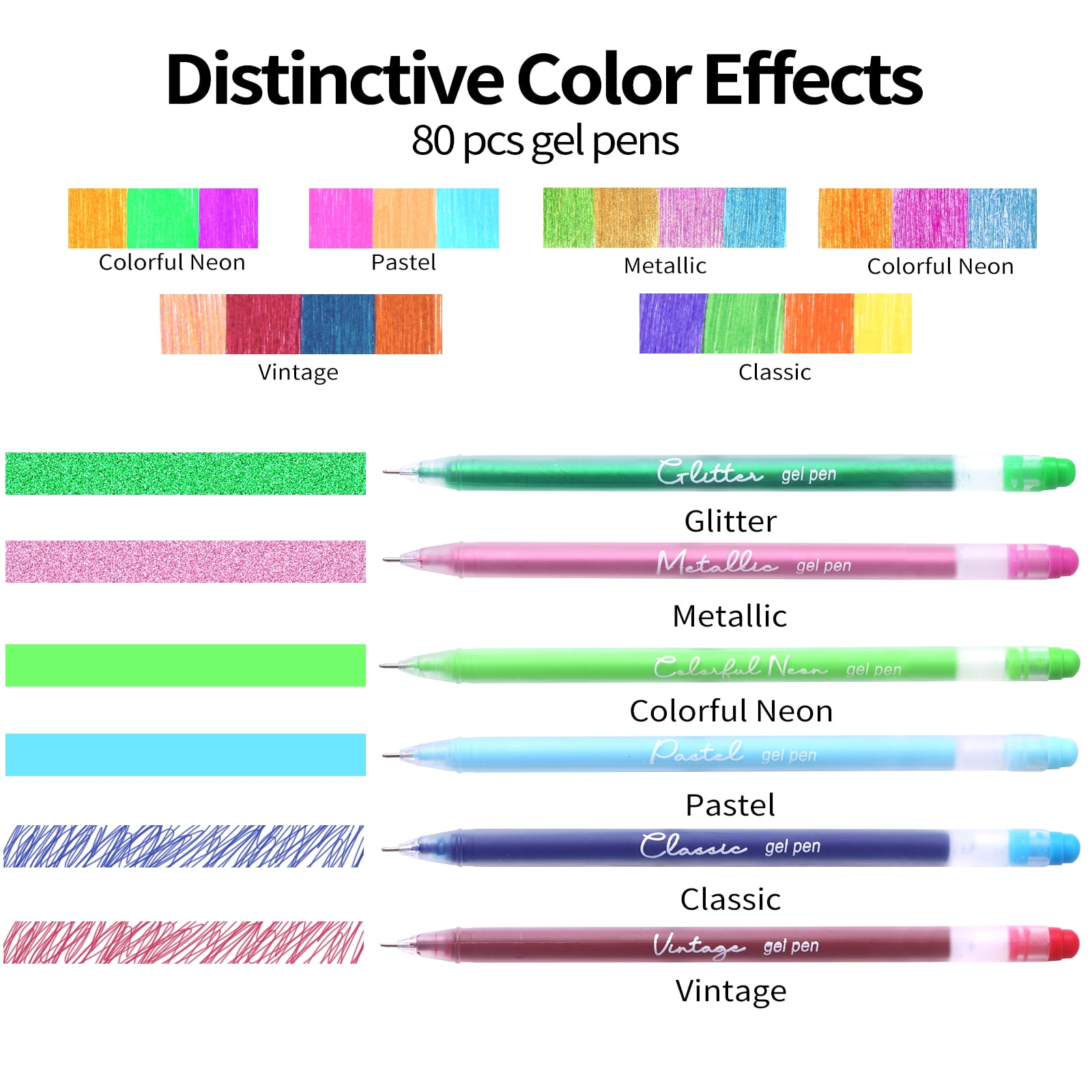  DENGWANG Colored Glitter Pen Set for Sarcastic Souls