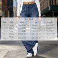 thumbnail image 3 of Vynhevius Women's Denim Jeans Solid Straight Leg Multi Pockets Elastic Waist Long Trousers, 3 of 7