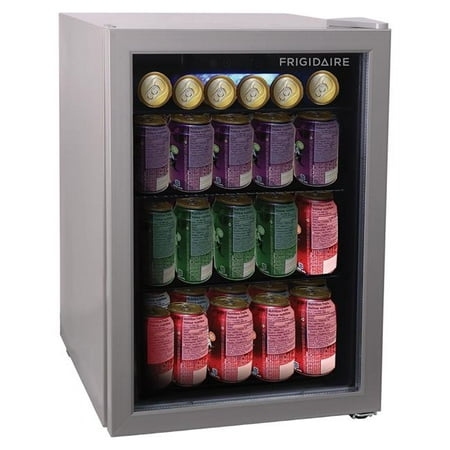 Frigidaire 2.6 cu. ft. 88-Can Glass Door Beverage Center Compact Refrigerator  Silver