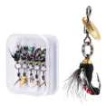 thumbnail image 1 of 5-Piece Bionic Fly Fishing Lure Kit with Sparkling Spinning Blades – Lifelike Large Fly Design, Sharp Corrosion-Resistant Metal Hooks for Freshwater/Saltwater Angling, Premium Fishing Tackle Set, 1 of 6