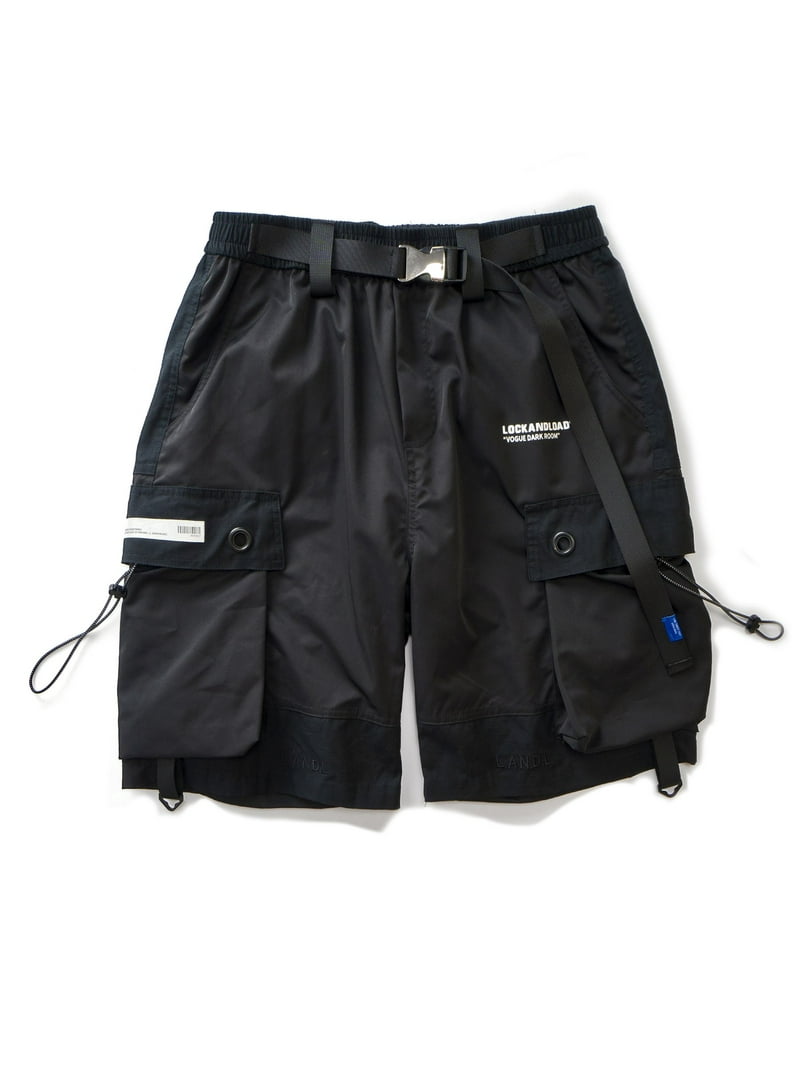 パンツ MLVINCE NYLON CARGO SHORTS BLACK 34inch Black Cargo Shorts De Nylon Adviicd Mens Work Shorts Men's Regular
