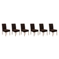 thumbnail image 3 of Youkk 2pcs/set Dirt-proof Velvet Chair Covers - Exquisite Craft Elastic Belt Machine Washable Dining Room Brown 2 pcs 3Set, 3 of 6