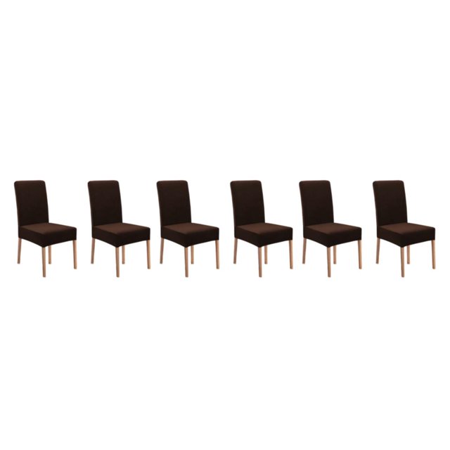 Redempat 2pieces Scratch-resistant Velvet Dining Chair Covers - High-end Texture Wear-resistant Dining Room Brown 2 pcs 3Set