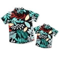 thumbnail image 4 of IBTOM CASTLE Daddy and Me Matching Outfits Hawaiian Father and Son Matching Shirts for family Photoshoot Summer Men Boys Father's Day Tops S Black + Green Leaves, 4 of 8
