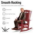 thumbnail image 3 of Outdoor Rocking Chair Set of 2, HDPE Plastic Porch Rocker, Red, 3 of 6