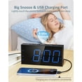 thumbnail image 5 of MEC Loud Alarm Clock with Bed Shaker, Vibrating Alarm Clock for Heavy Sleepers/Hard of Hearing/Deaf/Teens, Dual Alarms with 7.5’’ Large LED Display, USB Charger, Dimmer, Snooze & Battery Backup, 5 of 14