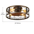 thumbnail image 4 of ModFusion 20" Rustic Caged Ceiling Fan with Lights, 8 Blades, Remote Control, 6-Speed Quiet Reversible Motor, Brown Black, 4 of 7