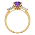 thumbnail image 4 of Three-Stone Engagement Ring for Women - 2ct Natural Amethyst in 18K Yellow Gold Promise Ring, 4 of 6