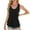 Black, variant on AherBiu Summer Tops for Women Tank Top Crewneck Sleeveless Ruched Ruffle Tunic Tops to Wear with Leggings