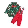thumbnail image 2 of yotijay Boys Suit Set with Bowtie Formal Dress Christmas Outfits for Kids Xmas Festivals Clip Suspenders, 2 of 9