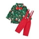 thumbnail image 2 of Trajes de caballero Trajes navideños con camisa de pajarita Disfraz navideño para niños Tirantes con clip, 2 of 9