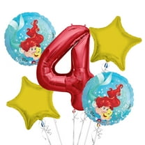 Ariel Balloon Bouquet 4th Birthday 5 pcs - Party Supplies