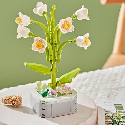 Compatible con Lego senbao Flower Face Tea Music Box, juguete para niños ensamblado, bloques de construcción, regalo de flores