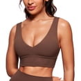thumbnail image 1 of Sostén Deportivo CRZ YOGA Butterluxe Sin Aros Cuello en V Café XL, 1 of 5