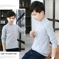 thumbnail image 4 of GYRATEDREAM Unisex Toddler Baby Cable Knit Cotton Thicken Sweater Pullover Boys Girls Long Sleeve Turtleneck Fleece Sweatshirt Kids Basic Tees Plain Shirt Casual Warm Tops for 2-10 Years, 4 of 7